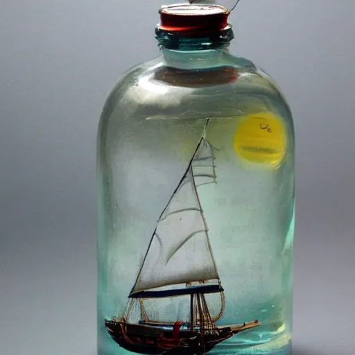 Image similar to a ship in a bottle