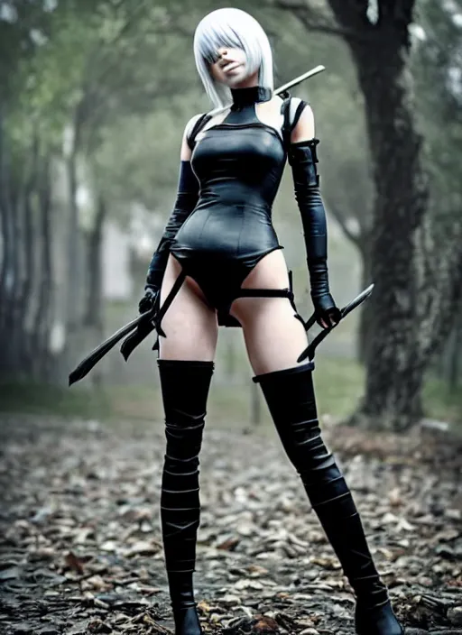 Image similar to a 2 from nier : automata in kiev, ukraine