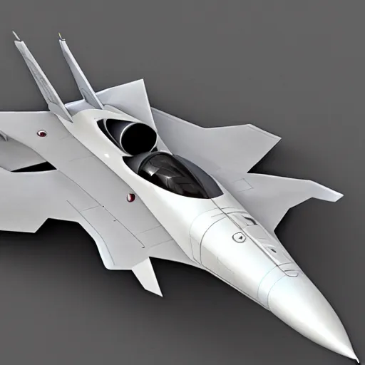 Image similar to a futuristic fighter jet, 8k, detailed, 3d render