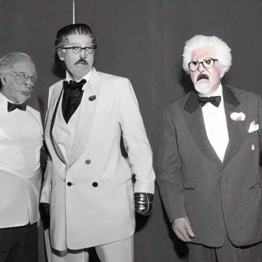 Prompt: boxing match colonel sanders vs ronald maconald