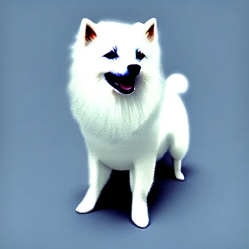 Image similar to japanese spitz, in a strict suit, avatar image, digital art, minimalism