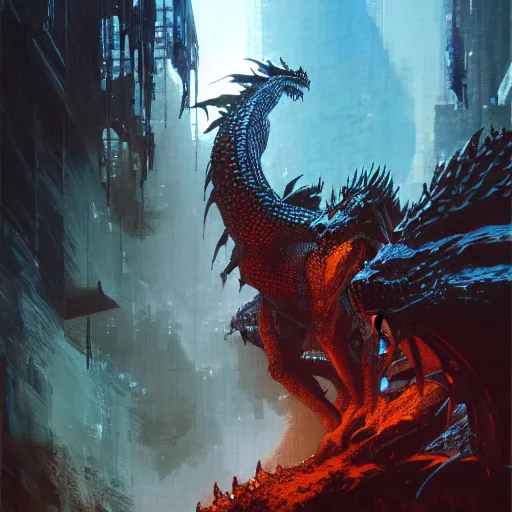 Prompt: here be dragons, cinematic lighting, detailed environment, landscape epic proportions, collaborative painting by greg ruthowski, michael whelan, yoji shinkawa, collaboarative artwork, exquisitely high quality and detailed, artstation
