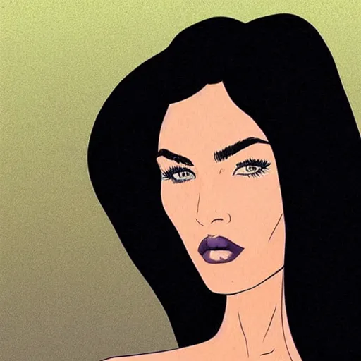 Image similar to “ megan fox retro minimalist portrait by jean giraud, moebius starwatcher comic, 8 k ”