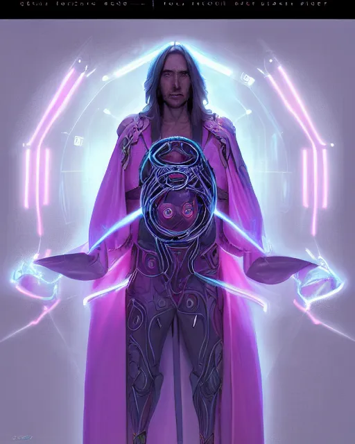 Image similar to incubus, male, neon opal robes, beautiful, cyberpunk, super detailed, very ornate, glow, by stjepan sejic, tom badshaw, greg rutkowski, realistic, symmetrical face, 8 k, sharp focus