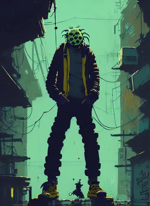 Prompt: highly detailed portrait of a sewer punk young man by atey ghailan, james gilleard, by joe fenton, by greg rutkowski, by greg tocchini, by kaethe butcher, 4 k resolution, gradient yellow, black, brown and cyan color scheme, grunge aesthetic!!! ( ( dystopian graffiti tag wall in background ) )