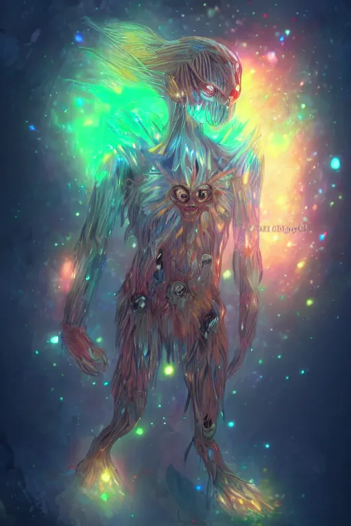 Image similar to a glowing humanoid crystal monster with gemstones for eyes, highly detailed, digital art, sharp focus, trending on art station, anime art style