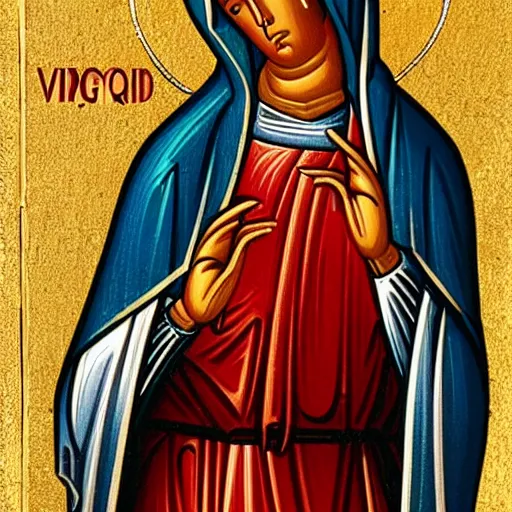 Image similar to virgin mary smoking a joint orthodox iconography