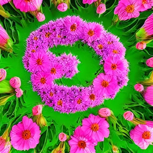 Prompt: a b c spelled out in hyperrealistic flowers. hd