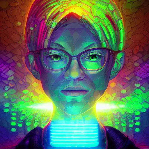 Image similar to skill magic geek inside matrix deepdream radiating a glowing aura stuff loot legends stylized digital illustration video game icon artstation lois van baarle, ilya kuvshinov, rossdraws,