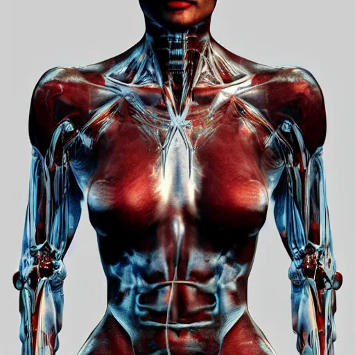 Image similar to map of the cyborg body, biomechanics, award-winning, trending on artstation, photorealistic