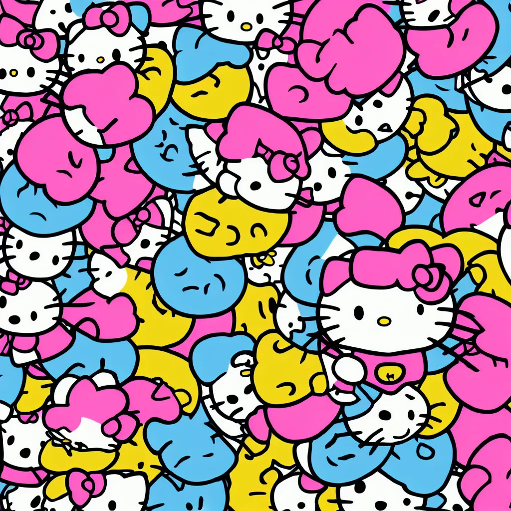 Image similar to evil Hello Kitty sticker, 8K HD
