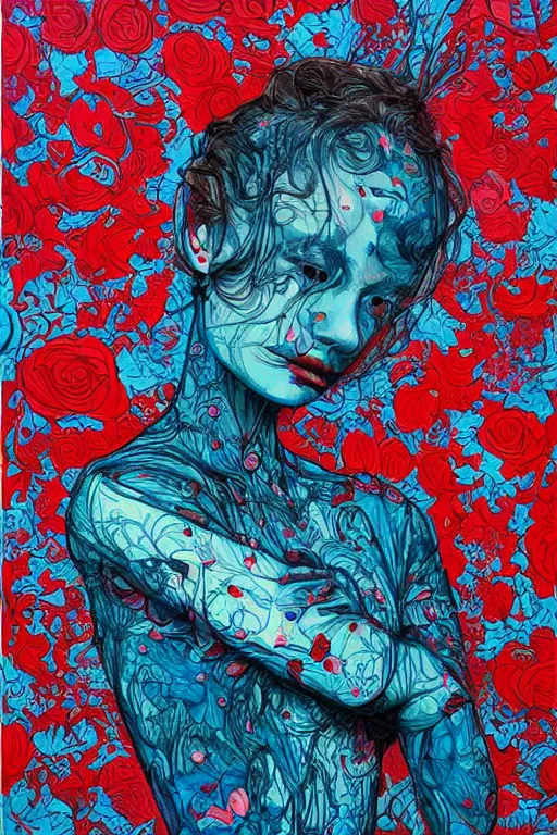 Image similar to artwork by james jean