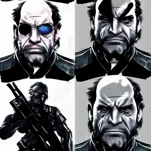 Image similar to beautiful videogame concept art of danny devito from metal gear solid