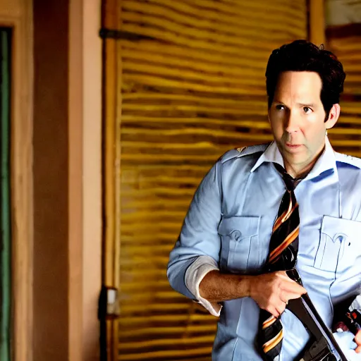 Prompt: a still of paul rudd in the movie drive