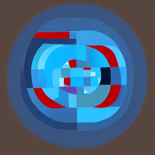 Prompt: Geometric Shapes - a red cube is located underneath a blue sphere