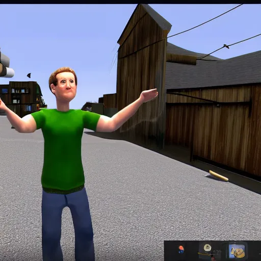 Prompt: mark zuckerberg in gmod ttt