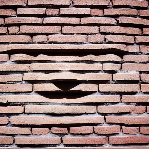 Image similar to face carved into a brick wall