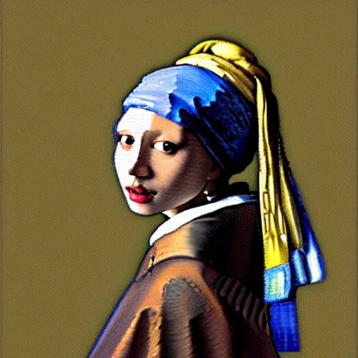 Image similar to a Vermeer portrait painting of rapper YEAT, detailed, realistic