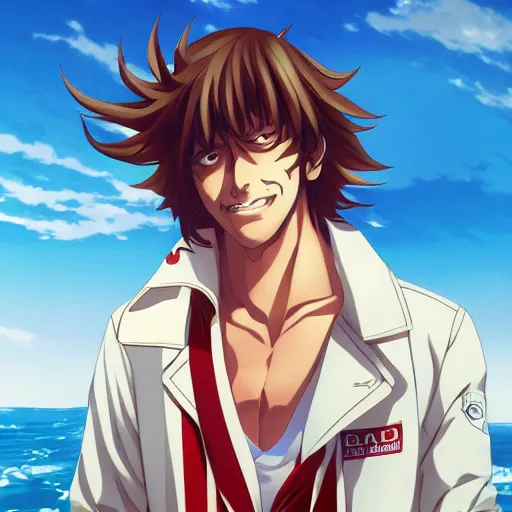 Prompt: portrait of alucard as a lifeguard, anime fantasy illustration by tomoyuki yamasaki, kyoto studio, madhouse, ufotable, trending on artstation