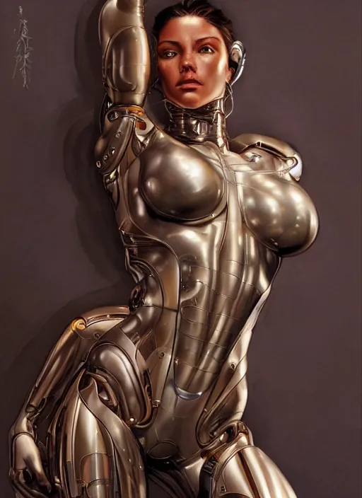 Prompt: fully body, stunningly beautiful woman cyborg by sorayama, intricate, highly detailed, centered, digital painting, artstation, concept art, smooth, sharp focus, illustration, artgerm, donato giancola, Joseph Christian Leyendecker, WLOP, Artgerm