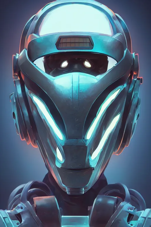 Image similar to epic mask helmet robot ninja portrait stylized as fornite style game design fanart by concept artist gervasio canda, behance hd by jesper ejsing, by rhads, makoto shinkai and lois van baarle, ilya kuvshinov, rossdraws global illumination radiating a glowing aura global illumination ray tracing hdr render in unreal engine 5