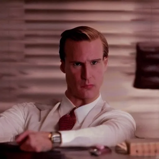 Prompt: the american psycho by wes anderson, cinematic still