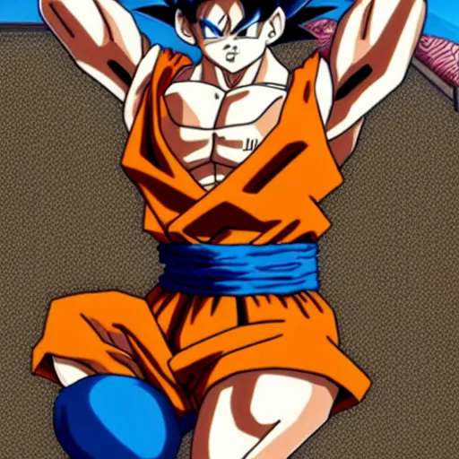 Image similar to goku in a bikini