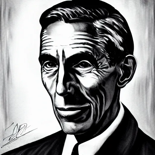 Prompt: portrait of the mighty claude shannon, highly detailed, award winning art, featured on art station