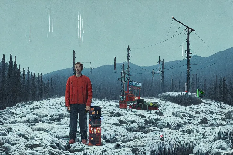 Image similar to Ben Howard by Simon Stålenhag resimlerinde