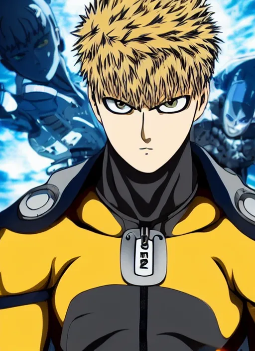 Image similar to A full portrait photo of real-life genos one punch man, f/22, 35mm, 2700K, lighting, perfect faces, award winning photography.