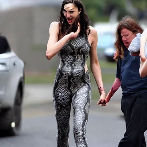 Image similar to gal gadot changing into a snake