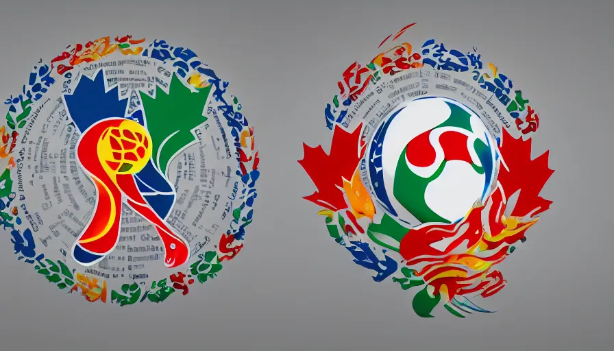 Image similar to fifa world cup 2 0 2 6 in canada, mexico and usa, logo concept, hyperdetailed, artstation, cgsociety, 8 k