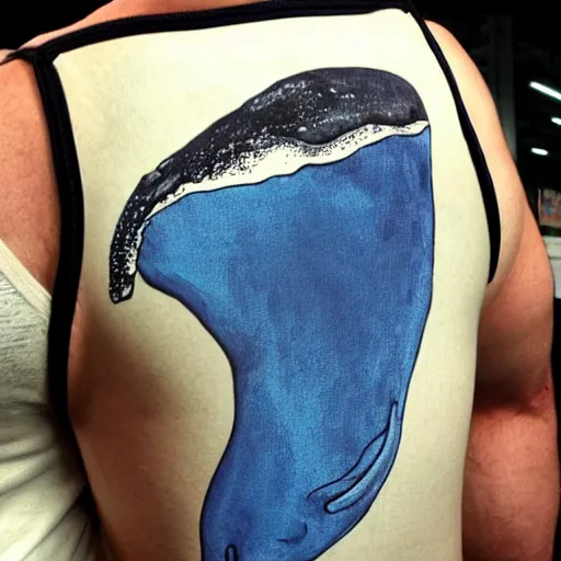 Prompt: a whale with huge biceps