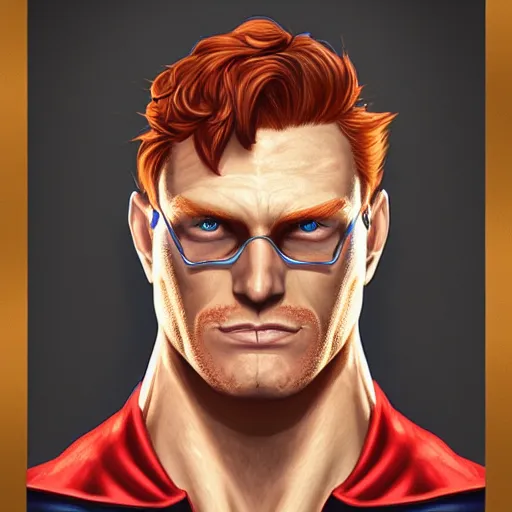 Prompt: ginger superman by artgerm