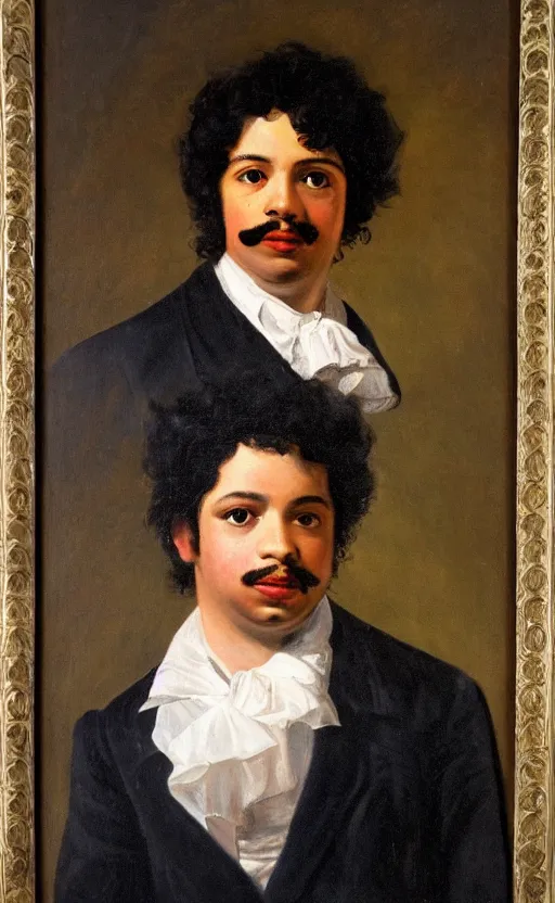 Image similar to Portrait of young Alexandre Dumas, oil on canvas, highly detailed, by Delacroix, 8k