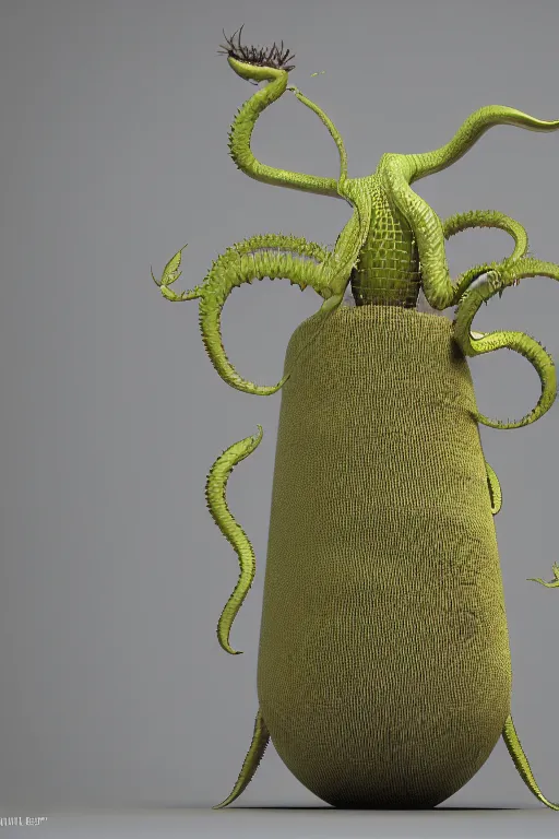 Image similar to ! dream 3 d render by daniel arsham of a long melting solid gold venus fly trap