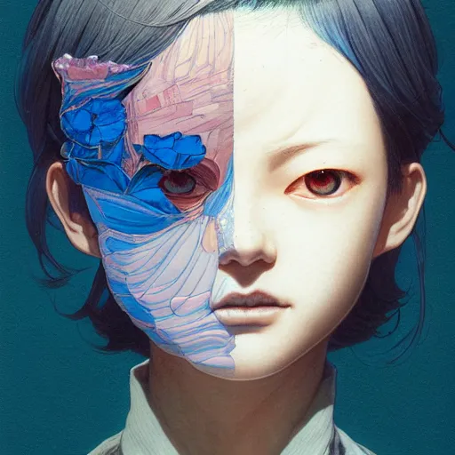 Image similar to citizen portrait soft light painted by james jean and katsuhiro otomo and erik jones, inspired by perfect blue anime, smooth face feature, intricate oil painting, high detail illustration, sharp high detail, manga and anime 1 9 9 9