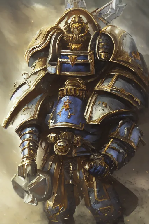 Image similar to armor portrait spasemarine warhammer 4 0 k horus heresy fanart - the primarchs emperor by johannes helgeson animated with vfx concept artist & illustrator global illumination ray tracing hdr fanart arstation zbrush central hardmesh 8 k octane renderer comics stylized