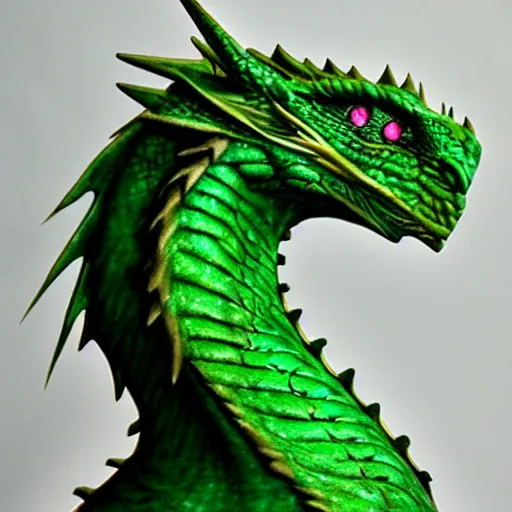 Prompt: realistic green dragon