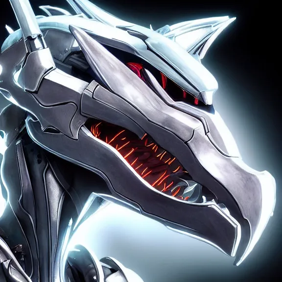 Image similar to close up mawshot of a cute elegant beautiful stunning anthropomorphic female robot dragon, with sleek silver metal armor, glowing OLED visor, facing the camera, the open maw being highly detailed and soft, with a gullet at the end, food pov, micro pov, digital art, pov furry art, anthro art, furry, warframe art, high quality, 3D realistic, dragon mawshot, maw art, macro art, micro art, dragon art, Furaffinity, Deviantart, Eka's Portal, G6