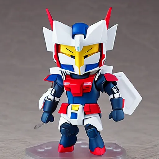 Image similar to high quality portrait flat matte painting of gundam， in the style of nendoroid and Toon toys , flat anime style, thick painting, medium close-up