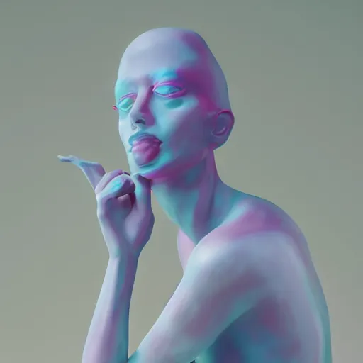 Image similar to abstract 3d female pastel sculpture by james jean and Jason Chan, redering, redshift, octane