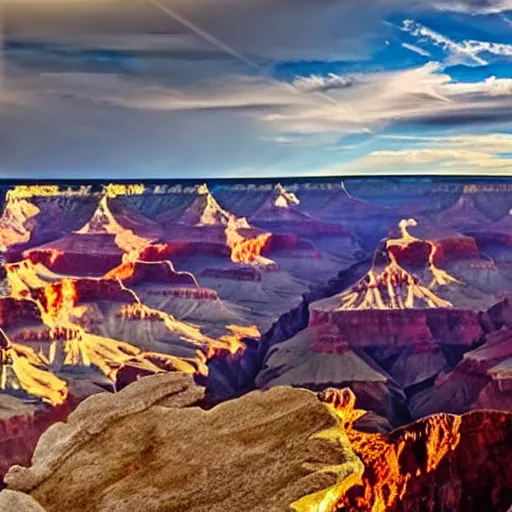 Image similar to holographic iridescent Grand Canyon cinematic