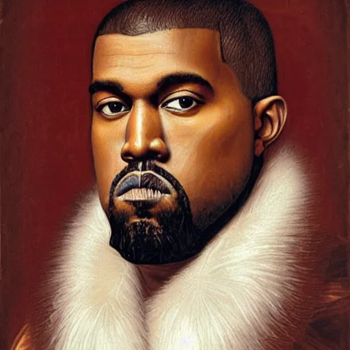 Image similar to A Renaissance portrait painting of Kanye West