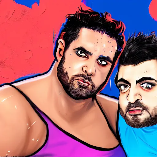 Image similar to trisha paytas punching ethan klein, the h3 podcast, digital art, 4k