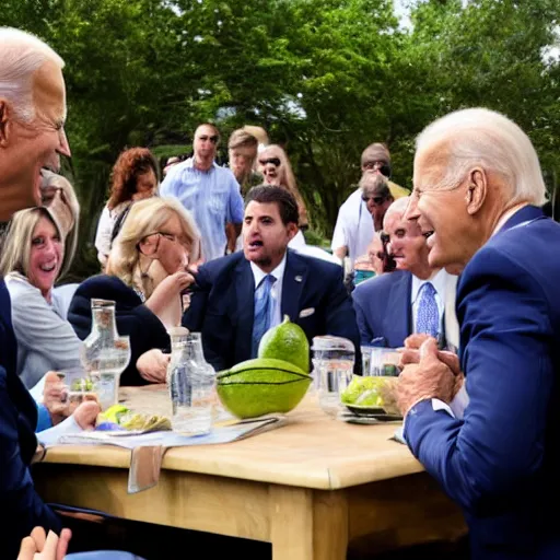 Image similar to Joe Biden Yelling at Lime on table