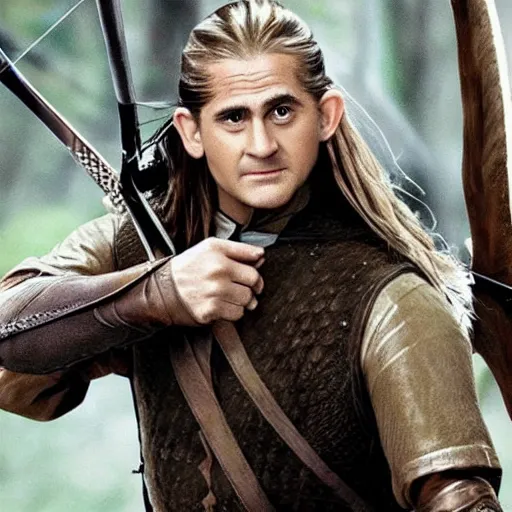 Prompt: steve carrel legolas