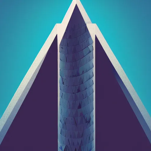 Prompt: isometric view of giant floating triangular monolith in valley by james gilleard and madmaraca, textured, detailed, beautiful, 8 k wallpaper