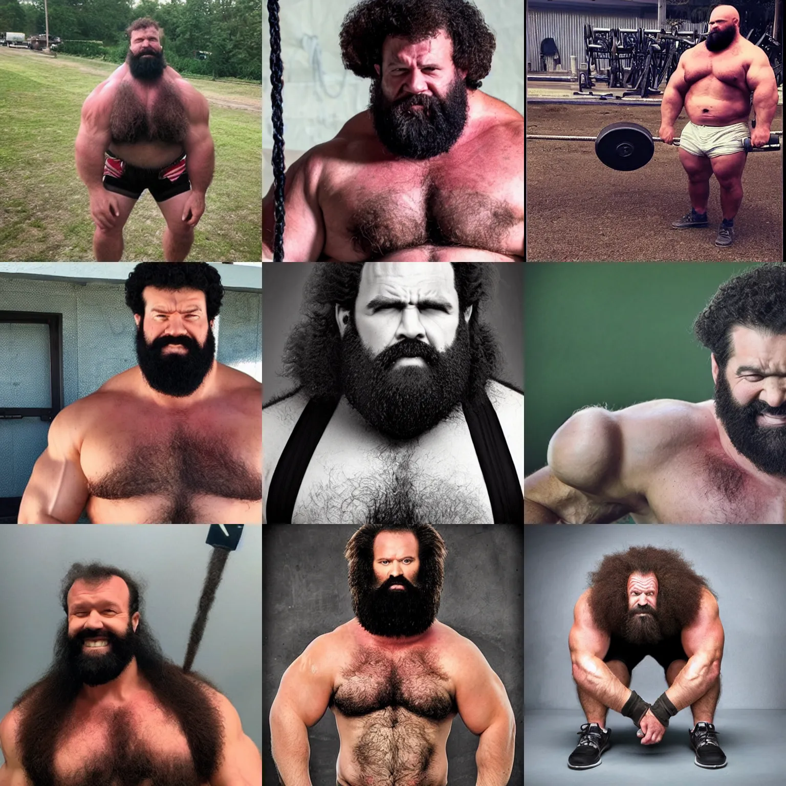 Prompt: hairiest strongman alive