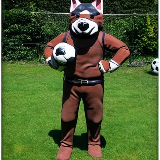 Image similar to full body a humanoid german shepherd beast - man, wearing soccer suit.